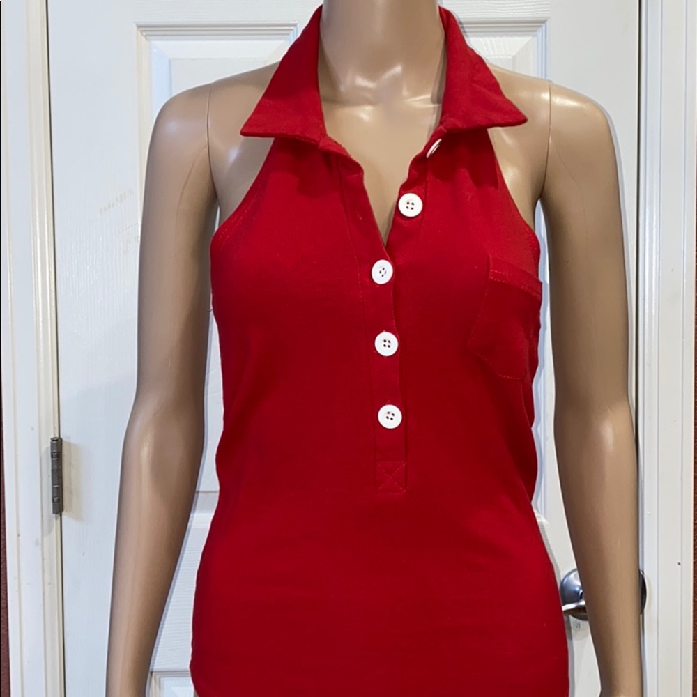 ❤️Unique Open Back Halter Button Down shirts